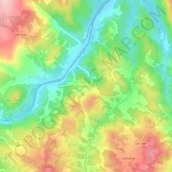 Badamalos topographic map, elevation, terrain