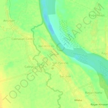 Quibal topographic map, elevation, terrain