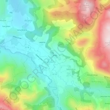 Janitz topographic map, elevation, terrain