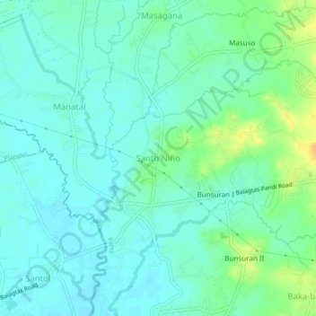 Santo Niño topographic map, elevation, terrain