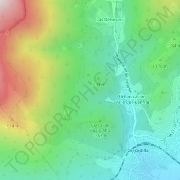 Los Helechos topographic map, elevation, terrain