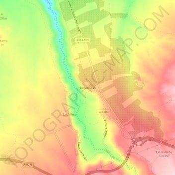 Cenascuras topographic map, elevation, terrain