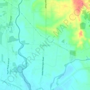 Baluntay topographic map, elevation, terrain