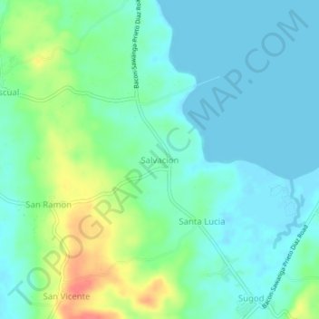 Salvacion topographic map, elevation, terrain