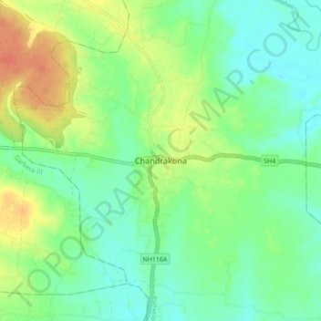 Chandrakona topographic map, elevation, terrain