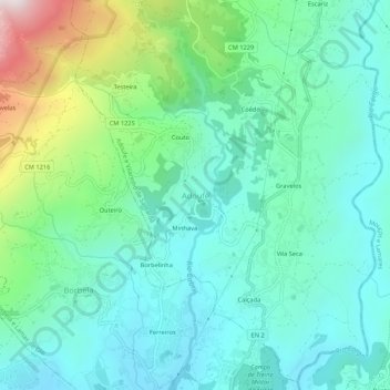 Adoufe topographic map, elevation, terrain