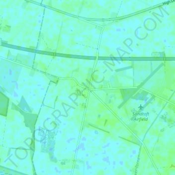 Sandtoft topographic map, elevation, terrain