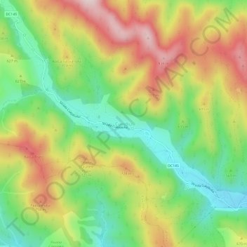 Cuejdiu topographic map, elevation, terrain