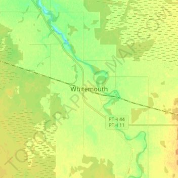 Whitemouth topographic map, elevation, terrain