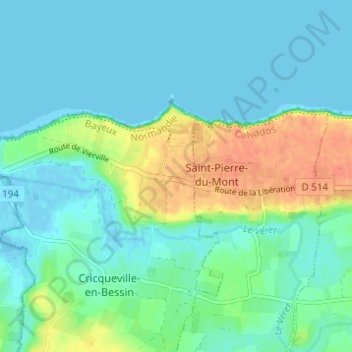 Le Guay topographic map, elevation, terrain