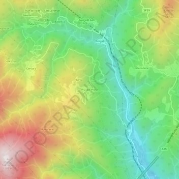 Prà del Prete topographic map, elevation, terrain