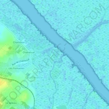 Chatressac-Chaillevette topographic map, elevation, terrain