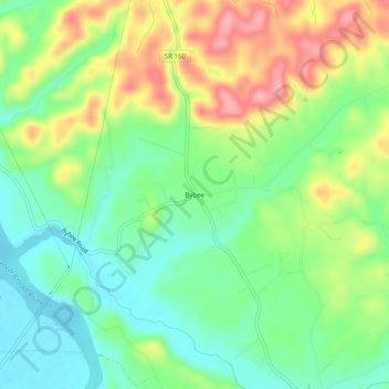 Bybee topographic map, elevation, terrain
