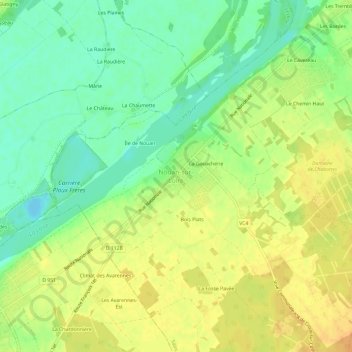 Nouan-sur-Loire topographic map, elevation, terrain