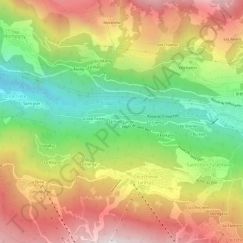 Le Petit Carrey topographic map, elevation, terrain