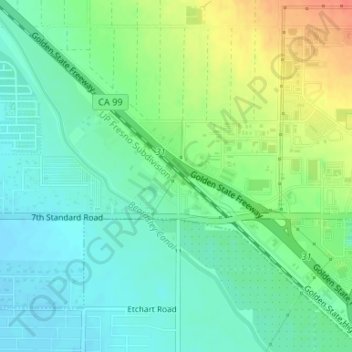 Saco topographic map, elevation, terrain