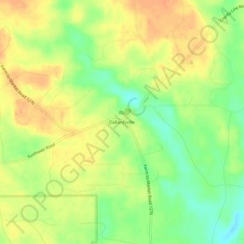Dallardsville topographic map, elevation, terrain