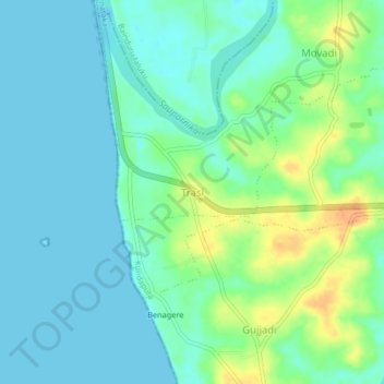 Trasi topographic map, elevation, terrain