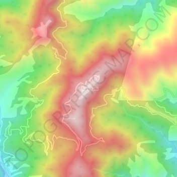 Thandiani topographic map, elevation, terrain