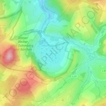 Dreiser Weiher topographic map, elevation, terrain