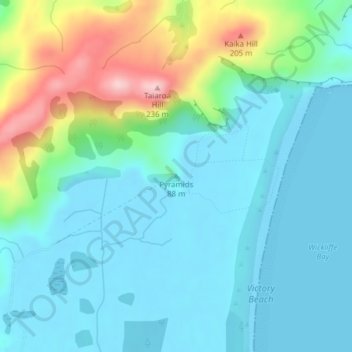 Pyramids topographic map, elevation, terrain