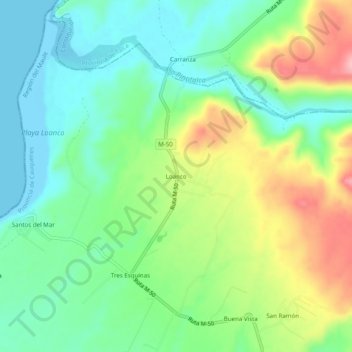 Loanco topographic map, elevation, terrain