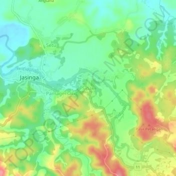 Sipak topographic map, elevation, terrain