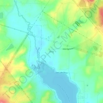 Dicey topographic map, elevation, terrain