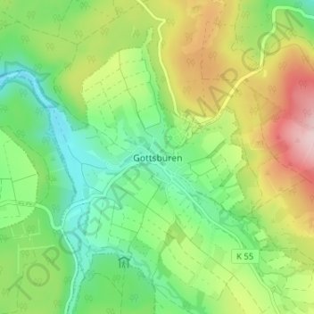 Gottsbüren topographic map, elevation, terrain