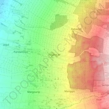 Ngancar topographic map, elevation, terrain