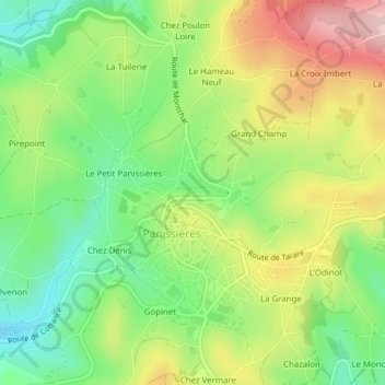 Chez Polon topographic map, elevation, terrain