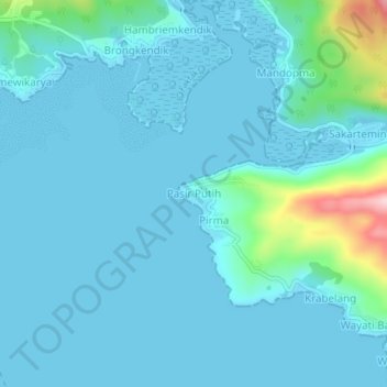 Pasir Putih topographic map, elevation, terrain