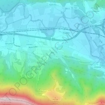 Ekai topographic map, elevation, terrain