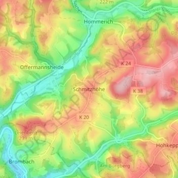 Schmitzhöhe topographic map, elevation, terrain