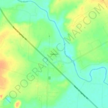 Hobson topographic map, elevation, terrain