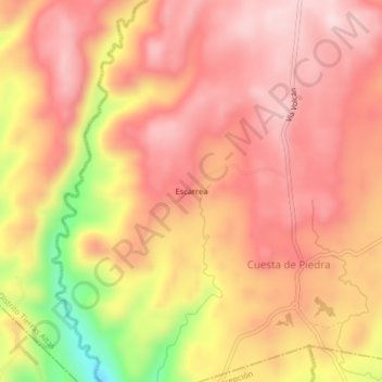Escarrea topographic map, elevation, terrain