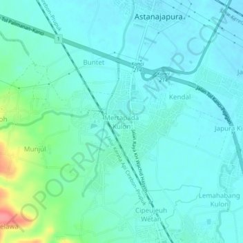 Mertapada Kulon topographic map, elevation, terrain