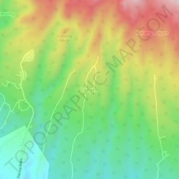 Langko topographic map, elevation, terrain