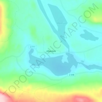 Albacken topographic map, elevation, terrain