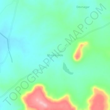 Bhambarde topographic map, elevation, terrain
