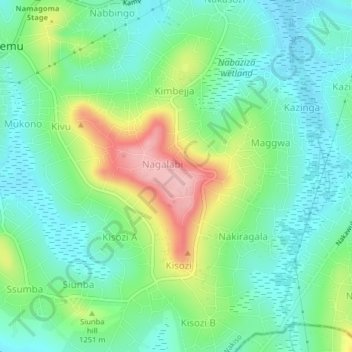 Budo topographic map, elevation, terrain