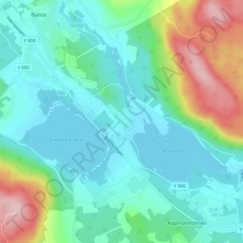 Åmynnet topographic map, elevation, terrain