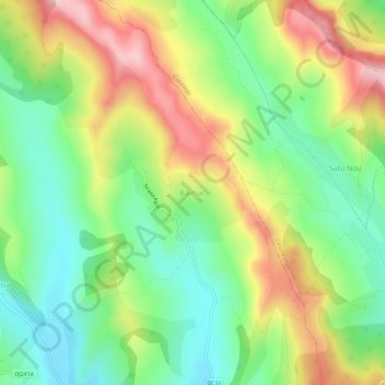 Băimac topographic map, elevation, terrain