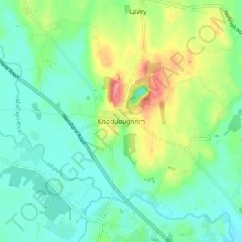 Knockloughrim topographic map, elevation, terrain