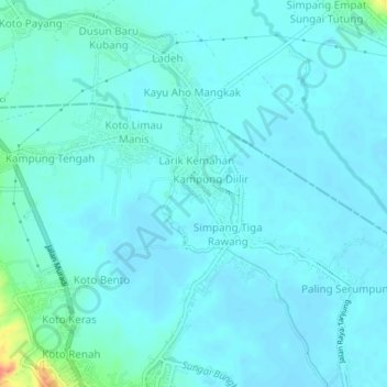 Cempaka topographic map, elevation, terrain