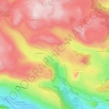 La Chevade topographic map, elevation, terrain