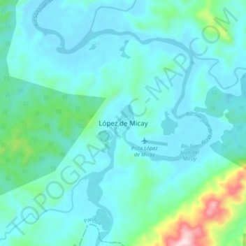 López de Micay topographic map, elevation, terrain