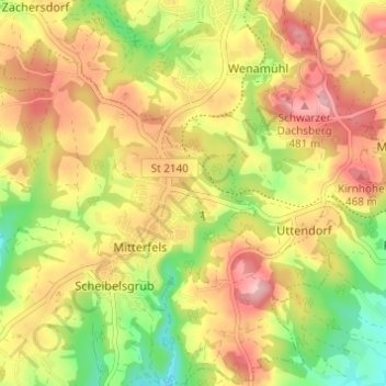 Kastenfeld topographic map, elevation, terrain