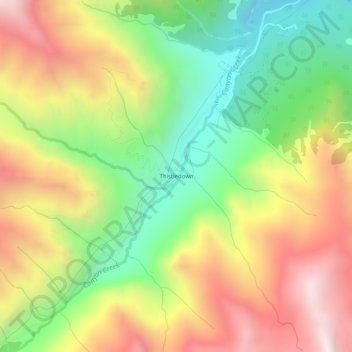 Thistledown topographic map, elevation, terrain