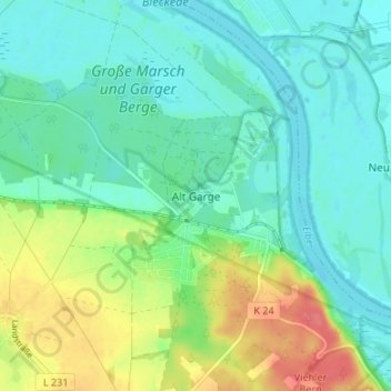 Alt Garge topographic map, elevation, terrain